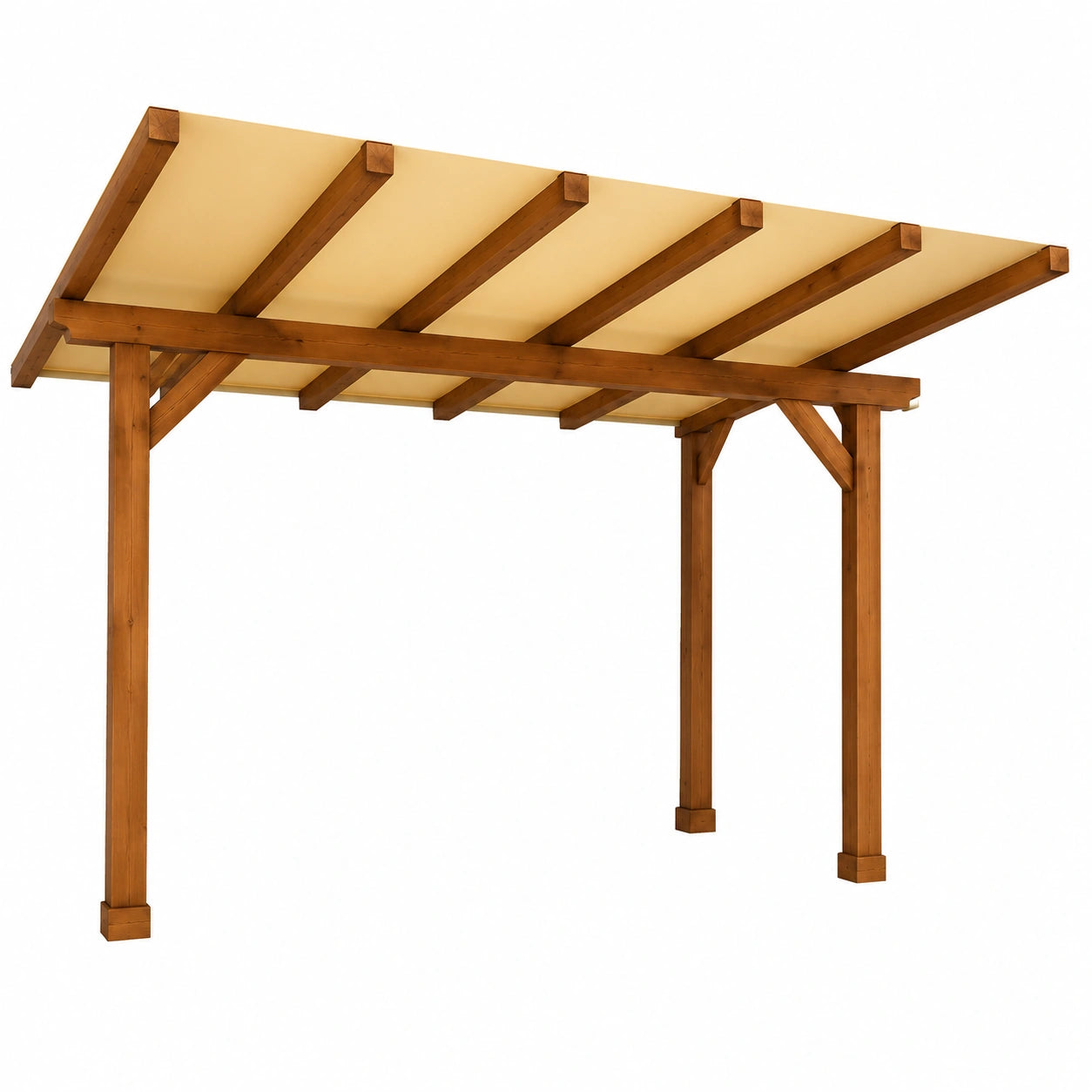 Copertura a Vela Beige 2.8x5.8m per Pergola in Legno 3x6m