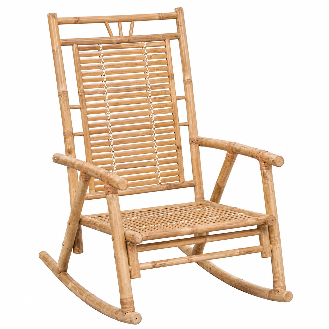 Sedia a Dondolo da Giardino in Bamboo per Relax Esterno