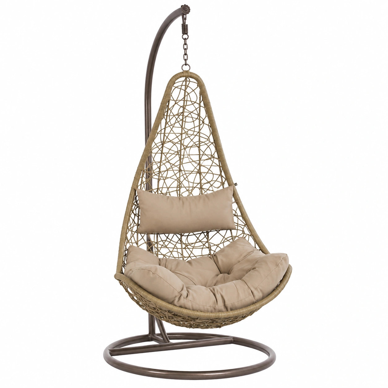 Sedia a Dondolo in Fibra Naturale per Giardino - Design Elegante, Struttura Robusta, Marrone