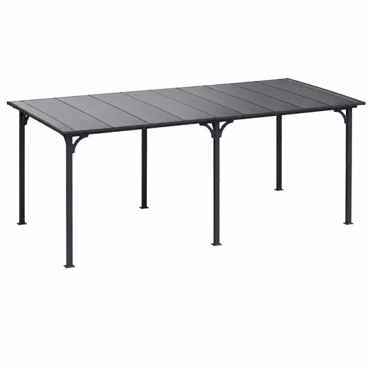 Pergola addossata moderna 5.5x3 m grigio scuro