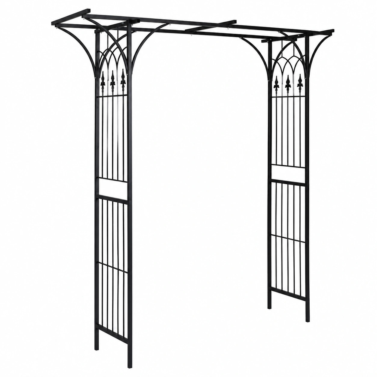 Arco da Giardino in Ferro Nero per Piante Rampicanti