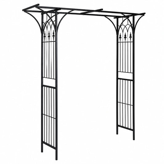 Arco da Giardino in Ferro Nero per Piante Rampicanti