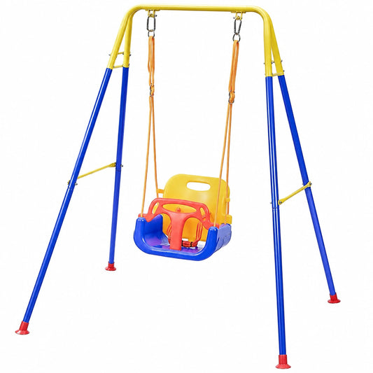 Altalena 3-in-1 per Bambini con Supporto Pieghevole e Sacchi di Sabbia