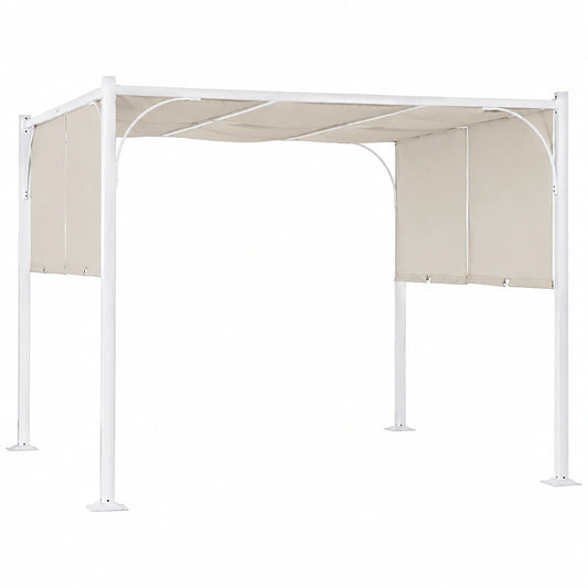 Gazebo Pergola 3x3 m in Acciaio Bianco con Struttura Resistente
