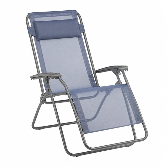 Poltrona Relax Lafuma R Clip con Tessuto Batyline Iso Blu, Pieghevole e Resistente