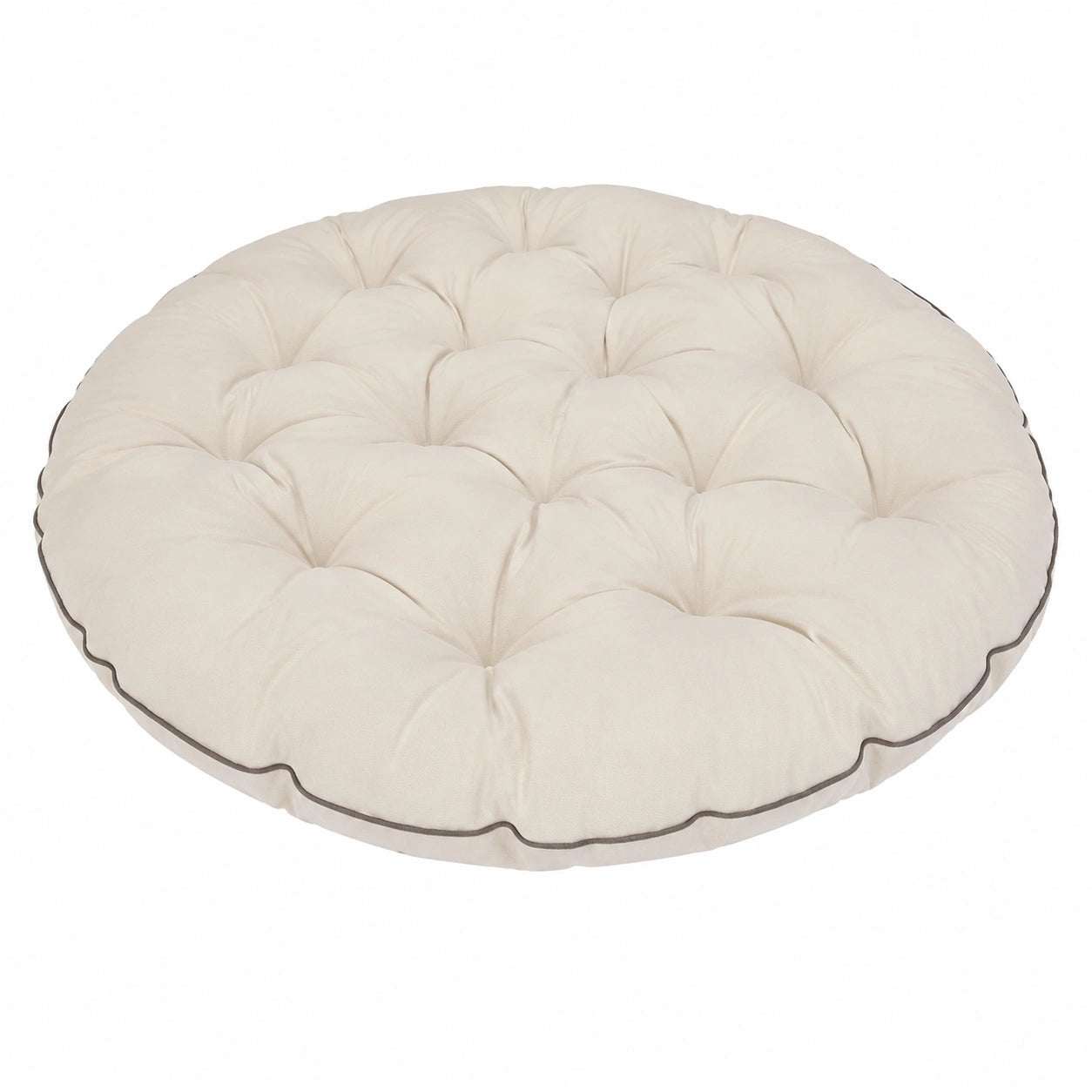 Cuscino Rotondo Impermeabile per Poltrona Papasan in Rattan - Ø 120 cm, Spessore 15 cm - Resistente ai Raggi UV, Ideale per Interno ed Esterno - Colore Crema