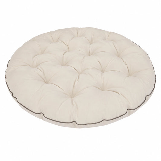 Cuscino Rotondo Impermeabile per Poltrona Papasan in Rattan - Ø 120 cm, Spessore 15 cm - Resistente ai Raggi UV, Ideale per Interno ed Esterno - Colore Crema