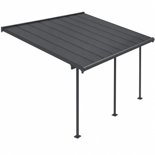 Pergola Capri in Alluminio e Policarbonato per Terrazza, 3x5m, Grigio