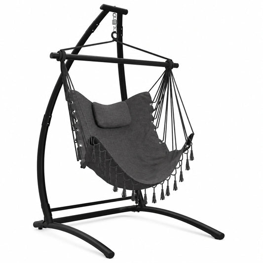 Struttura per Sedia a Dondolo Sospesa con Cuscino Comodo, Ideale per Giardino e Interni, Capacità 150KG