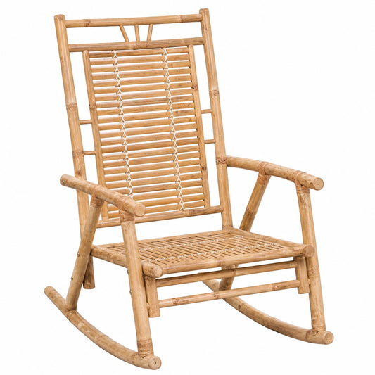 Sedia a Dondolo da Giardino in Bamboo per Relax Esterno