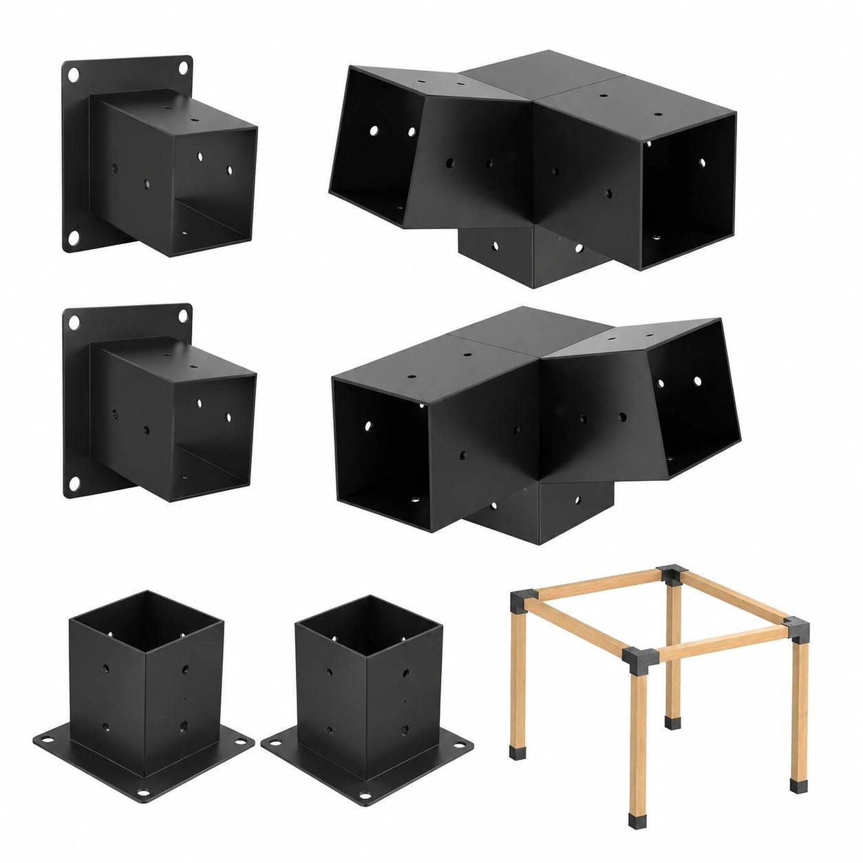 Kit di Estensione Staffe Angolari per Pergole e Gazebo, Montaggio a Parete 4''x4'', Tetto Inclinato 15°