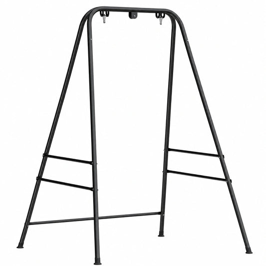 Outsunny Telaio in Acciaio per Sedia e Amaca Sospesa, 183 cm, con Cuscinetti Antiscivolo e Moschettoni, per Interni ed Esterni, Capacità 150 kg, Nero