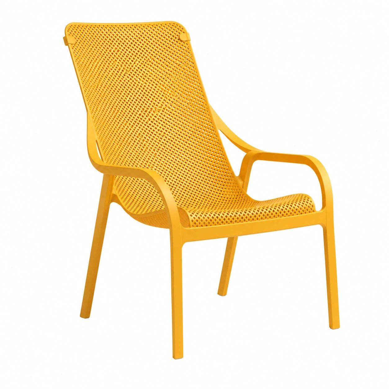 Poltrona Lounge in Fibra di Vetro per Esterni - Giallo Senape, Made in Italy