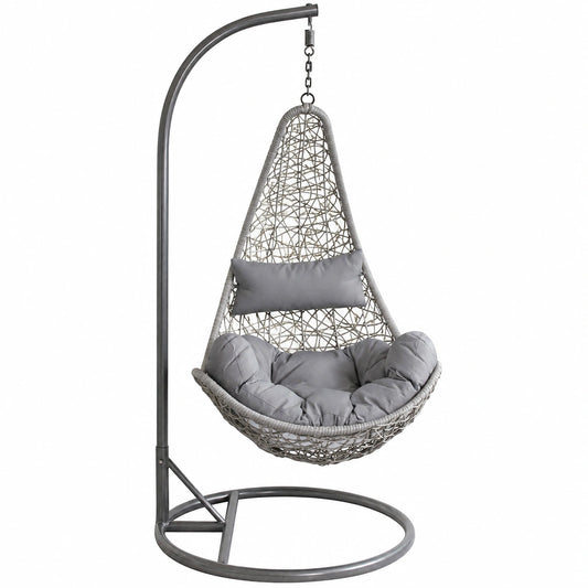 Sedia a dondolo da esterno in fibra naturale per giardino - Design elegante