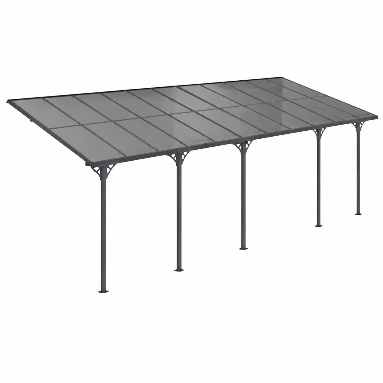 Tettoia in Alluminio da 24m² Modello KLEO 8x3m Grigio
