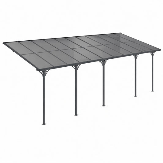 Tettoia in Alluminio da 24m² Modello KLEO 8x3m Grigio