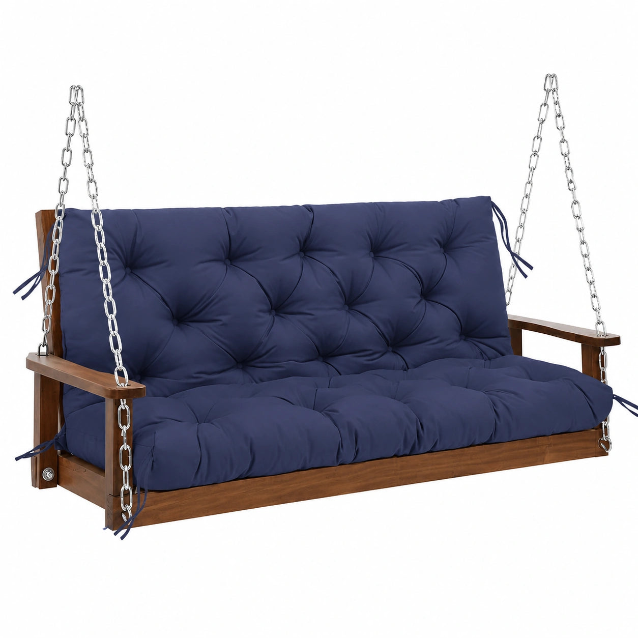 Cuscino Impermeabile per Dondolo da Giardino 150 cm con Schienale e Spessore 12,5 cm