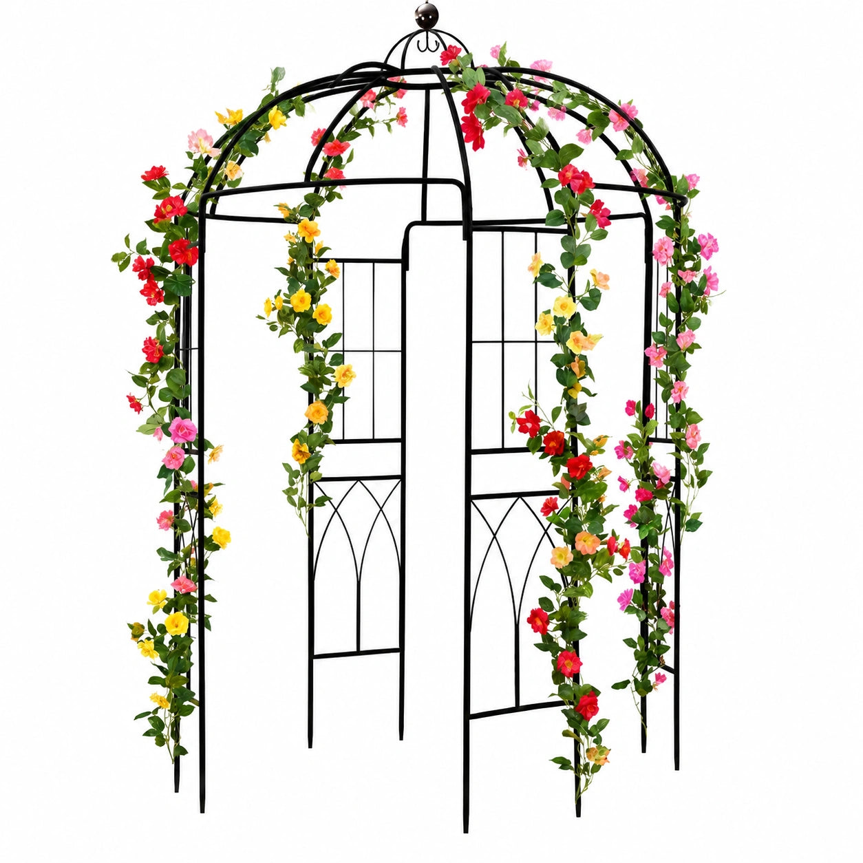 Arco da Giardino per Rose Rampicanti, Nero, 271x207x207 cm