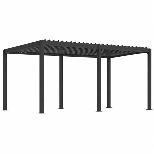 Gazebo Bioclimatico in Alluminio Antracite con Tetto Regolabile, Ideale per Giardini e Verande (3 x 6 m)